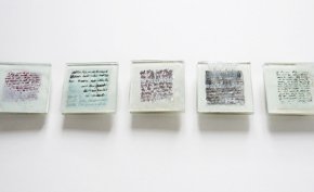 Jeanne Bastide, 12 ensemble de petit livre manuscrit en verre